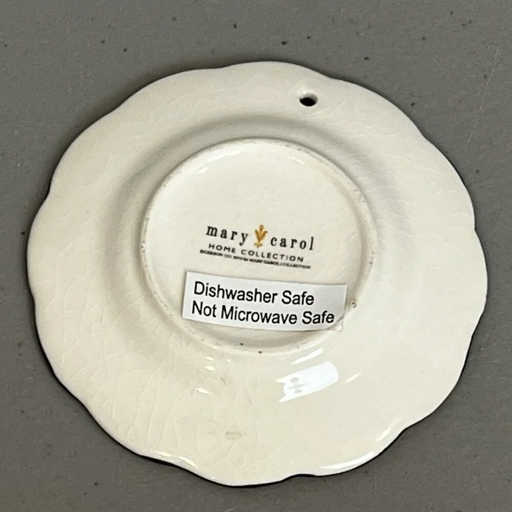 Set 4 Mary Carol Home Collection Mini Bird Plate Ornaments 3.5”